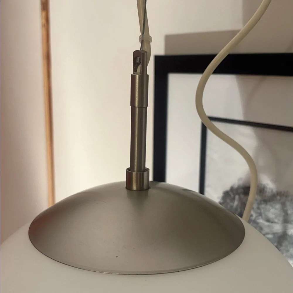 Y2K Ikea “Minut”Modern White Globe Round Hanging Light Foyer Dining Room Patio